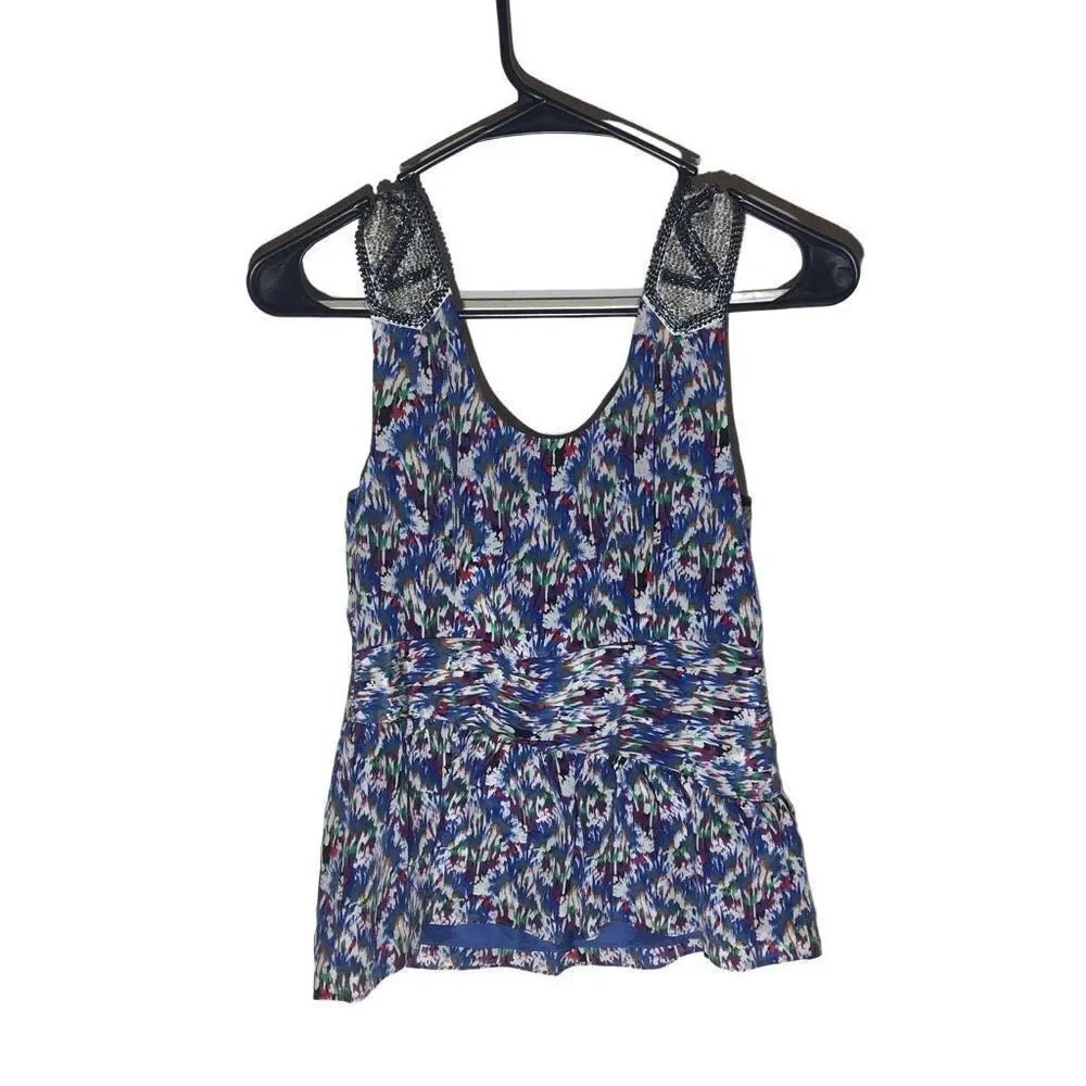 Edme & Esyllte by anthropologie size 4 paint sequins top tank top summer/spring
